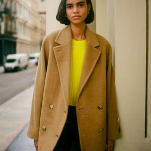 Aritzia Babaton Camel Slouch Mid Lenght Sz2 Coat